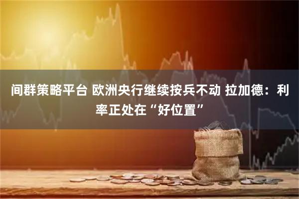 间群策略平台 欧洲央行继续按兵不动 拉加德：利率正处在“好位置”